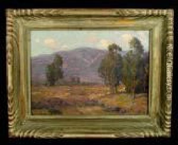 Eucalyptus Trees In A Mountainous Landscape Oil Painting - Edgar Alwin Payne