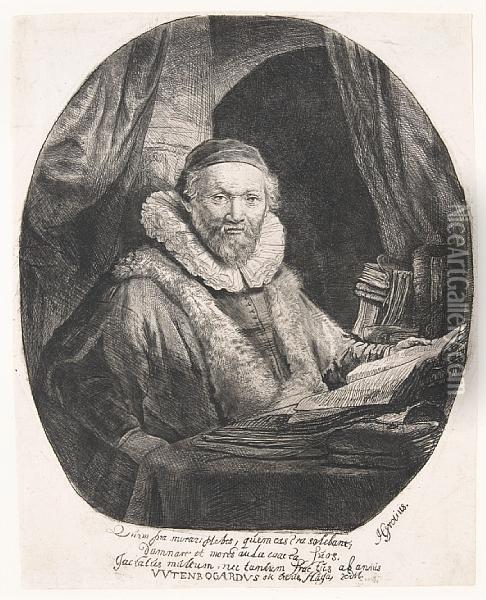 Jan Uytenbogaert, Preacher Of Theremonstrants Oil Painting - Rembrandt Van Rijn