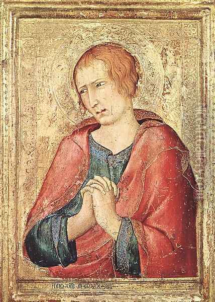 St John the Evangelist Oil Painting - Simone Martini
