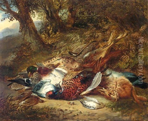 Still Life Of Dead Game Oil Painting - John Wainwright