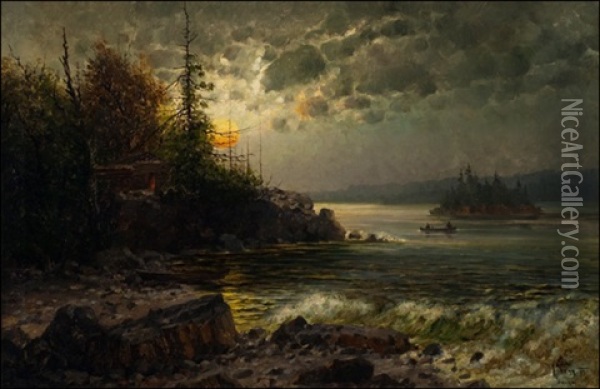Evening Sunset Oil Painting - John Fery