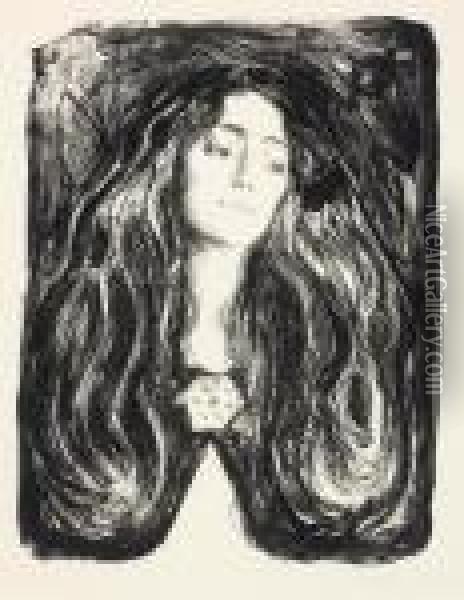 Die Brosche, Eva Mudocci Oil Painting - Edvard Munch