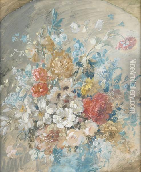 Composition Florale Oil Painting - George G. Bullock