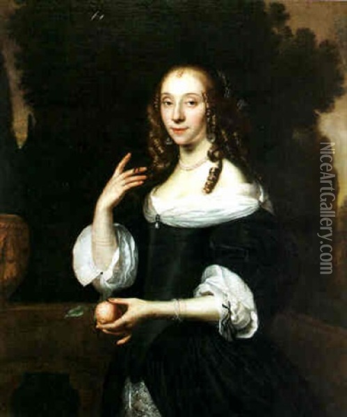 Portrait Of A Lady (dorthea, Countess Of Sutherland?) Oil Painting - Adriaen Hanneman