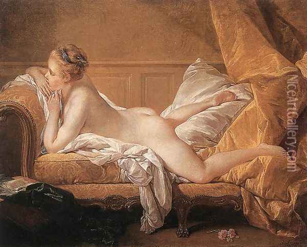Girl Reclining (Louise O'Murphy) 1751 Oil Painting - Francois Boucher