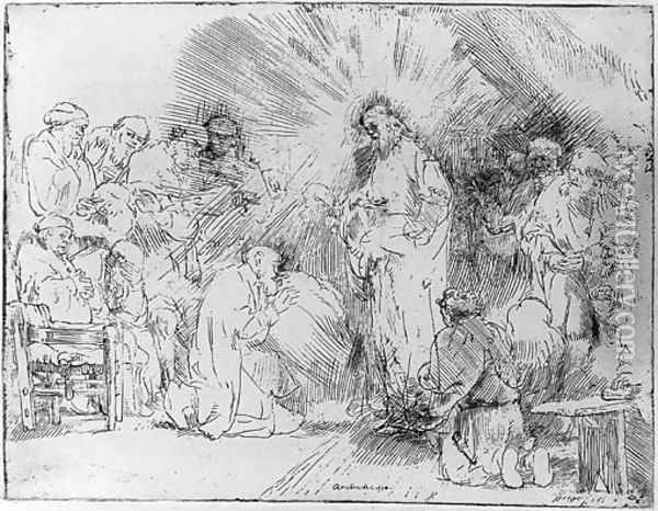 Christ appearing to the Apostles Oil Painting - Rembrandt Van Rijn
