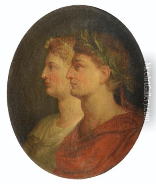 Portrait D'un Empereur Romain Et De Son Epouse Oil Painting - Jean-Honore Fragonard