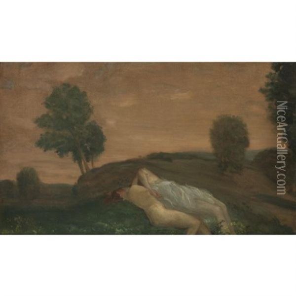 Aurora, Hill Of Dreams Oil Painting - Arthur B. Davies