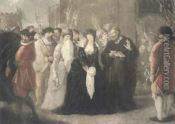 The Death of Lady Jane Gray, 1554, by Valentine Green Oil Painting - Huck, Johann Gerhard
