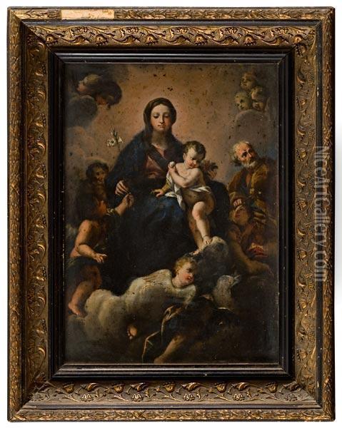 Sacra Famiglia Con Gloria Di Angeli Oil Painting - Carlo Maratta or Maratti