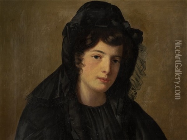 Portrait Of A Lady Oil Painting - Jean Joseph Vaudechamp