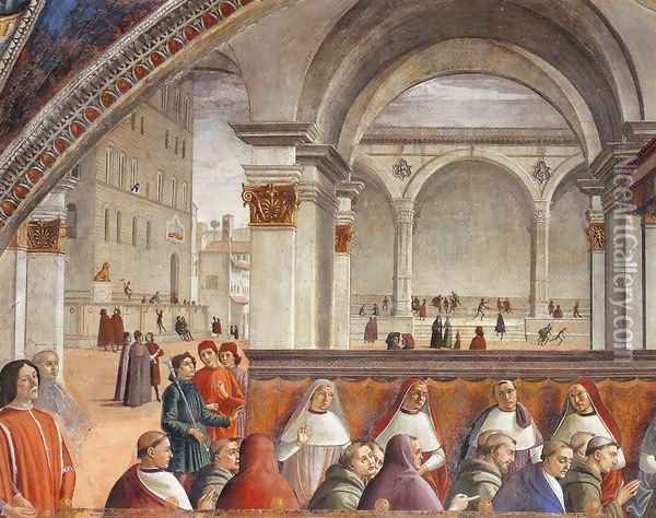 Confirmation of the Rule (detail 2) 1482-85 Oil Painting - Domenico Ghirlandaio