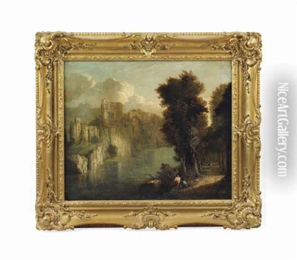 Chepstow Castle On The Wye Oil Painting - William James Mueller