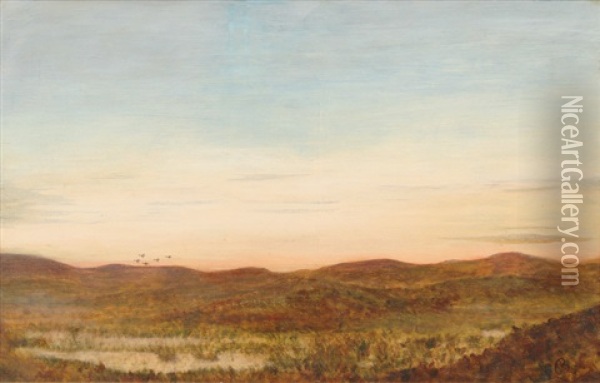 Coastal Landscape With Dunes Oil Painting - Oscar Bojesen