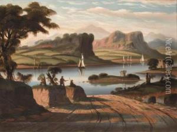 Chambers, Circa 1850 Oil Painting - Thomas Chambers