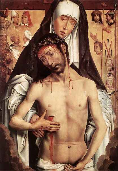 The Virgin Showing the Man of Sorrows 1475 or 1479 Oil Painting - Hans Memling