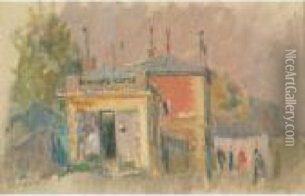Village Houses Oil Painting - Albert Lebourg