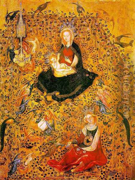 Madonna in the Rosary c. 1410 Oil Painting - Stefano Da Zevio