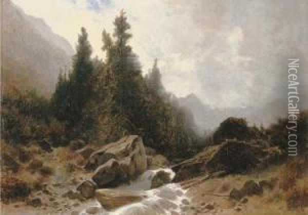 Wildbach Oil Painting - Gustave Castan