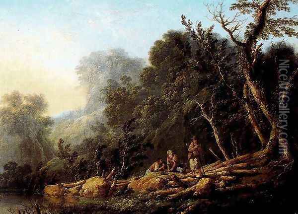 Landscape Oil Painting - Jean-Baptiste Pillement