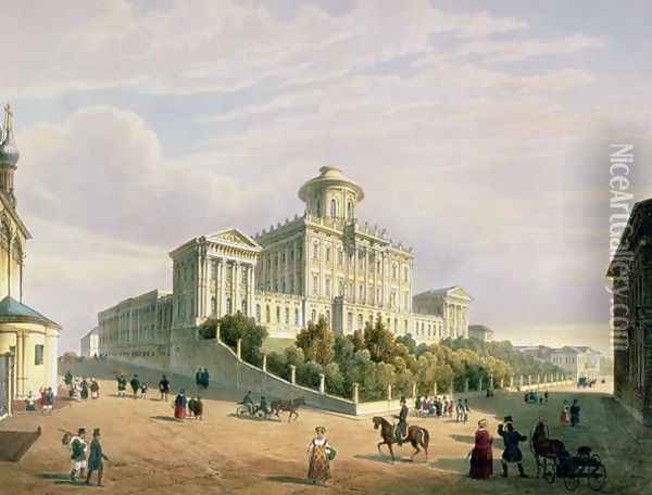 The Pashkov House The Institute of Nobility, 1830s Oil Painting - Roussel, Paul Marie