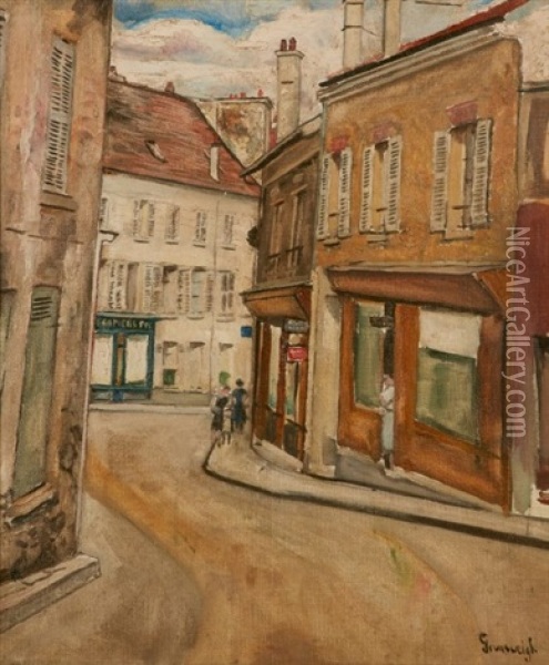 Une Rue Oil Painting - Nathan Grunsweigh