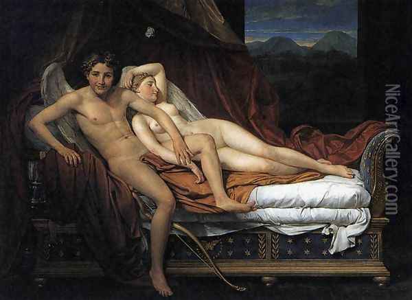 Cupid and Psyche Oil Painting - Jacques Louis David