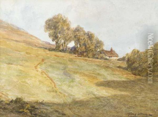 A Cottage In A Summer Landscape Oil Painting - Terrick John Williams