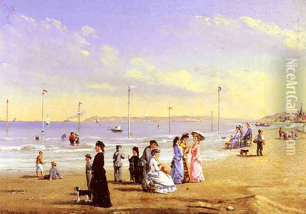 At The Seaside Oil Painting - Conrad Wise Chapman
