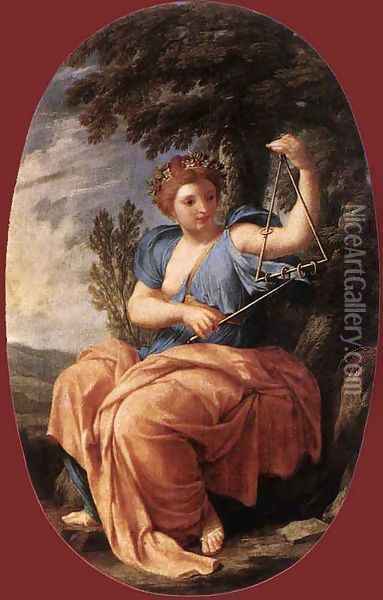 The Muse Terpsichore 1652-55 Oil Painting - Eustache Le Sueur