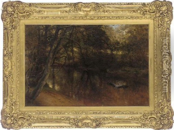 A Heron Along The River Oil Painting - Joseph Farquharson