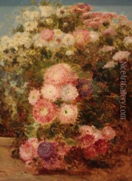 Massif De Fleurs Oil Painting - Felix Ziem