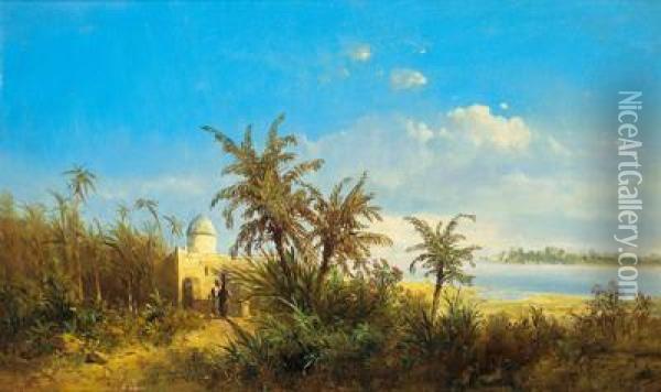 La Riva Del Nilo Oil Painting - Josef Thoma