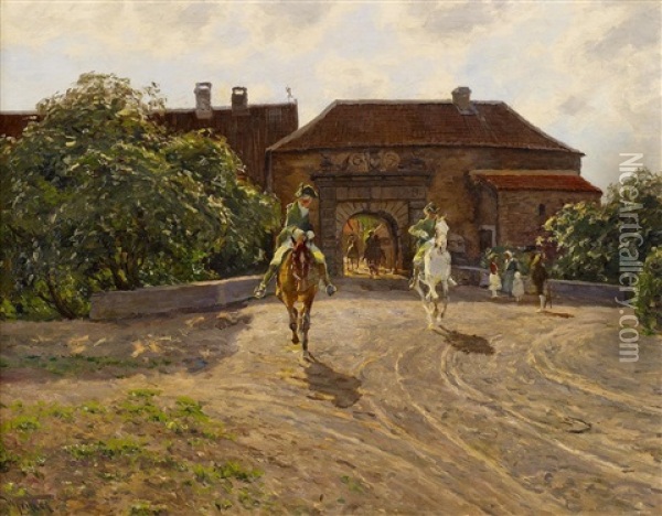 Morgendlicher Ausritt Oil Painting - Wilhelm Fritzel