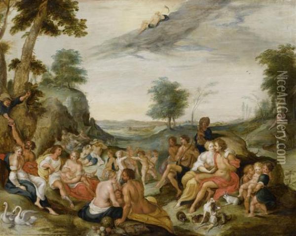 Allegory Oflove Oil Painting - Frans II Francken