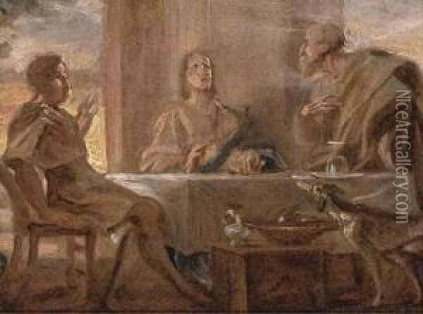 The Supper At Emmaus Oil Painting - Jan van Boeckhorst