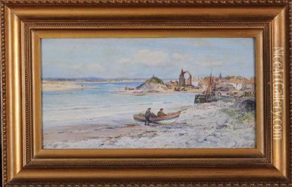 Holy Island Oil Painting - Thomas Swift Hutton