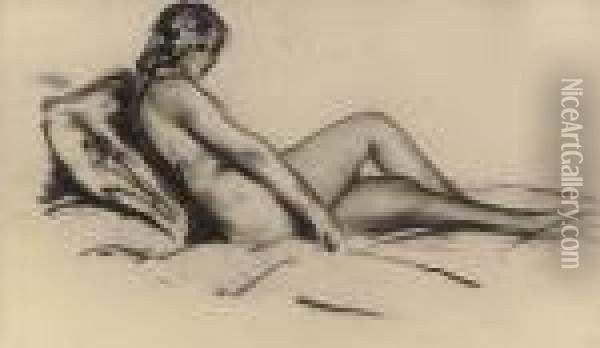Reclining Nude Oil Painting - Robert Henri