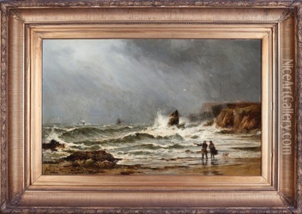 Crashing Waves Oil Painting - John Hervey Oswald