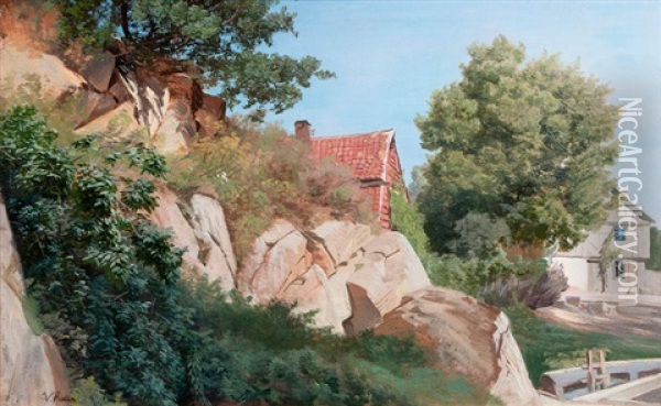 Langenstein Im Harz Oil Painting - Johann Valentin Ruths