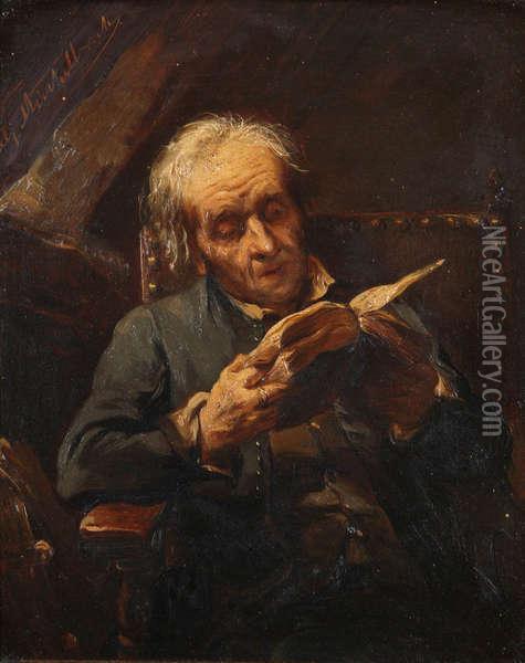 Oude Man Oil Painting - Alexandre Markelbach