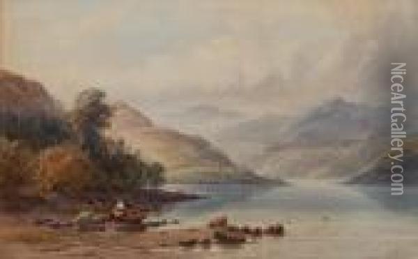 Loch Ericht Looking North East Oil Painting - Anthony Vandyke Copley Fielding
