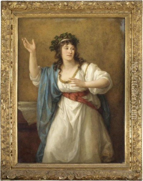 Ritratto Della Poetessa Teresa 
Bandettini Landucci (1763-1837) Nelle Vesti Di Una Musa[oil On Canvas] Oil Painting - Angelica Kauffmann