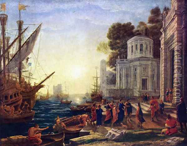 The Disembarkation of Cleopatra at Tarsus Oil Painting - Claude Lorrain (Gellee)