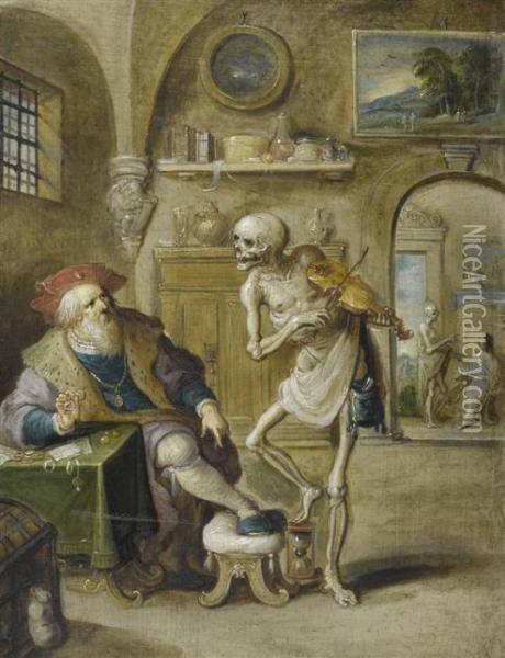 Death As A Fiddler Oil Painting - Frans II Francken