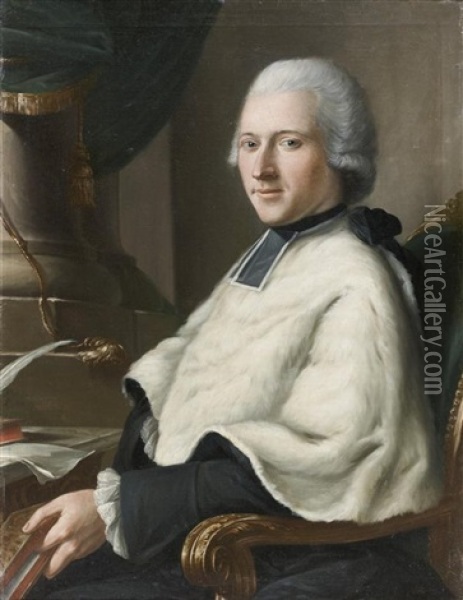 Portrait De L'abbe Baudot Oil Painting - Louis Gabriel Blanchet