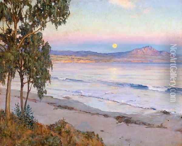 Moonrise, Miramar, California Oil Painting - Howard Russell Butler