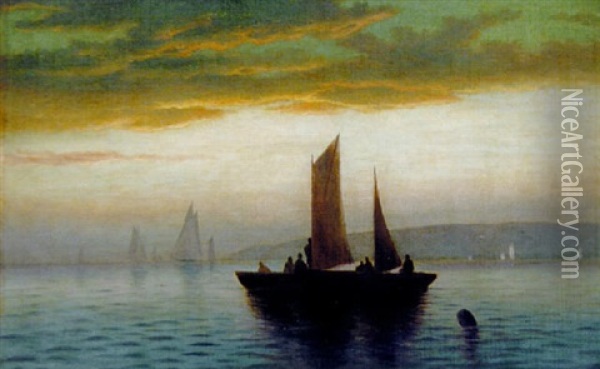 Waiting For The Fish To School Oil Painting - Edward Moran