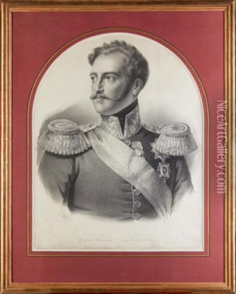 Portrait Of Emperor Nicholas I Oil Painting - Bernard Romain Julien