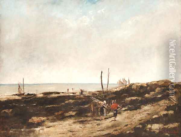 Le depart pour la peche Oil Painting - Gustave Courbet